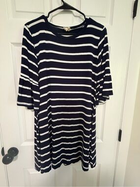 Yelete Navy and White Striped Sleeve Top